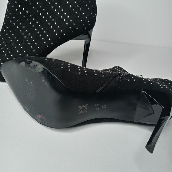 BCBGeneration Black Helen Embellished Ankle Booties - Picture 6 of 7